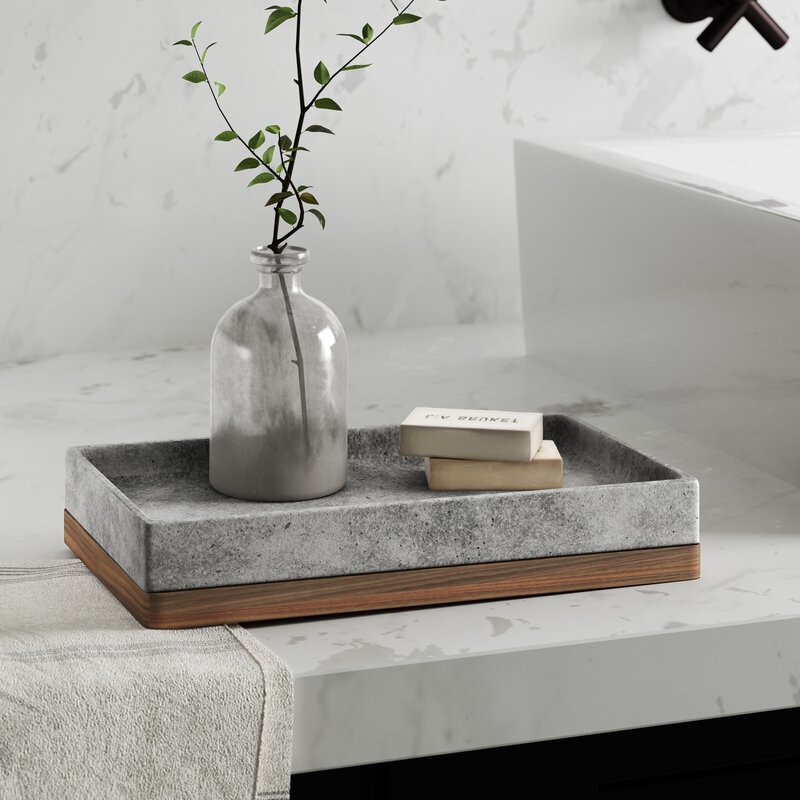 Greyleigh™ Stonington Concrete Stone/Wooden Amenity Tray & Reviews